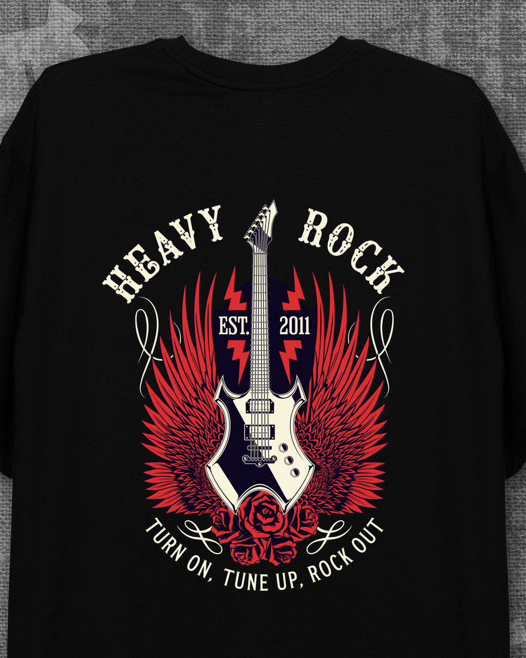 Heavy Rock Black Oversized T-shirt