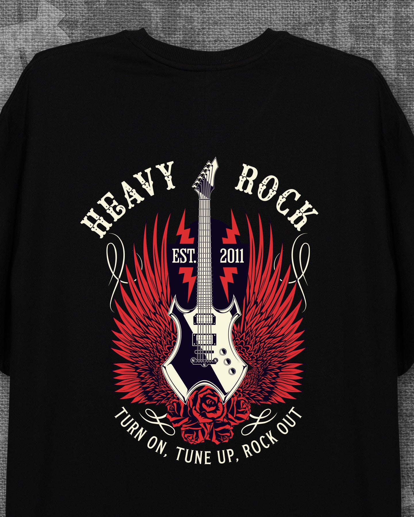 Heavy Rock Black Oversized T-shirt