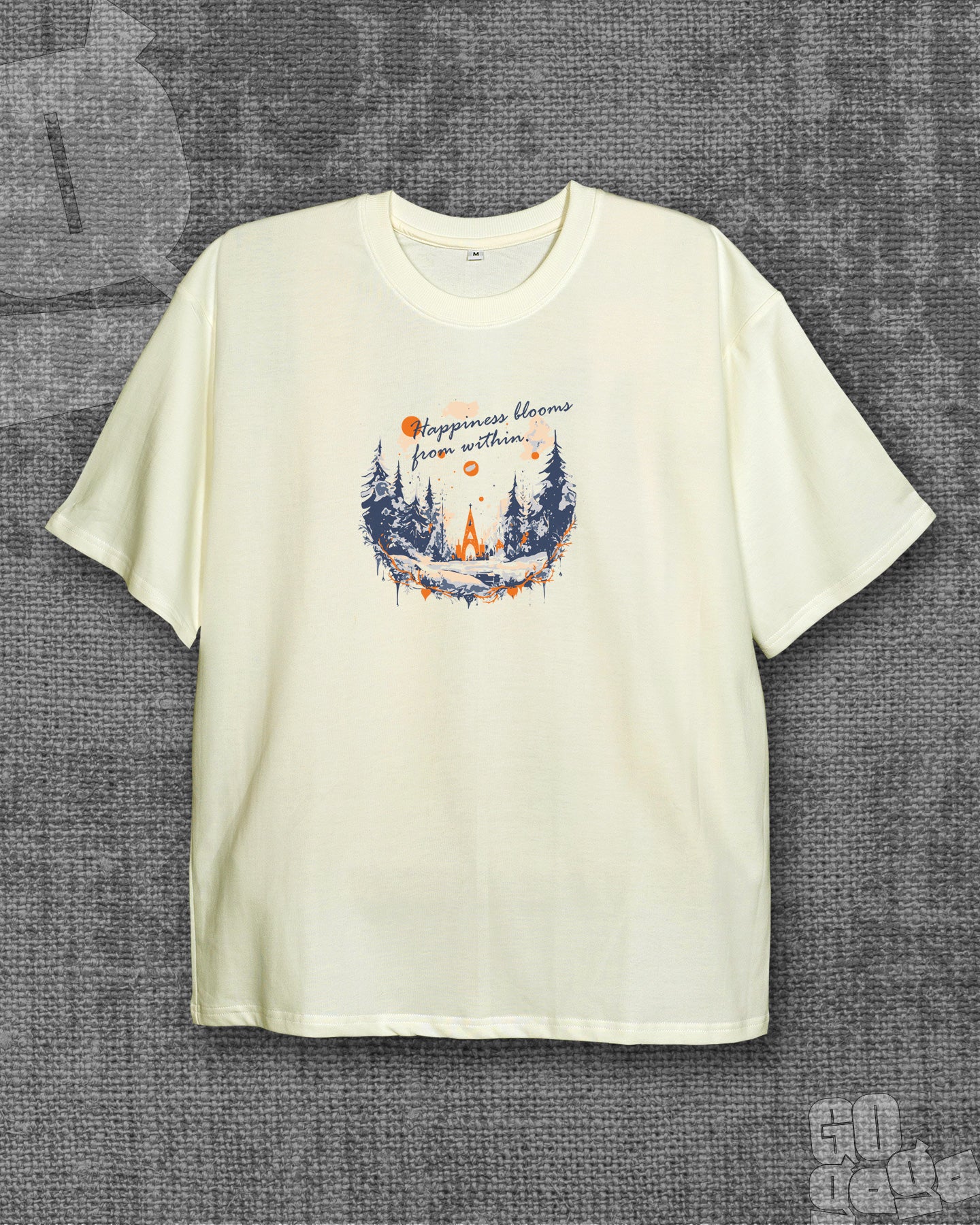 Happiness  Off-white Oversized T-shirt