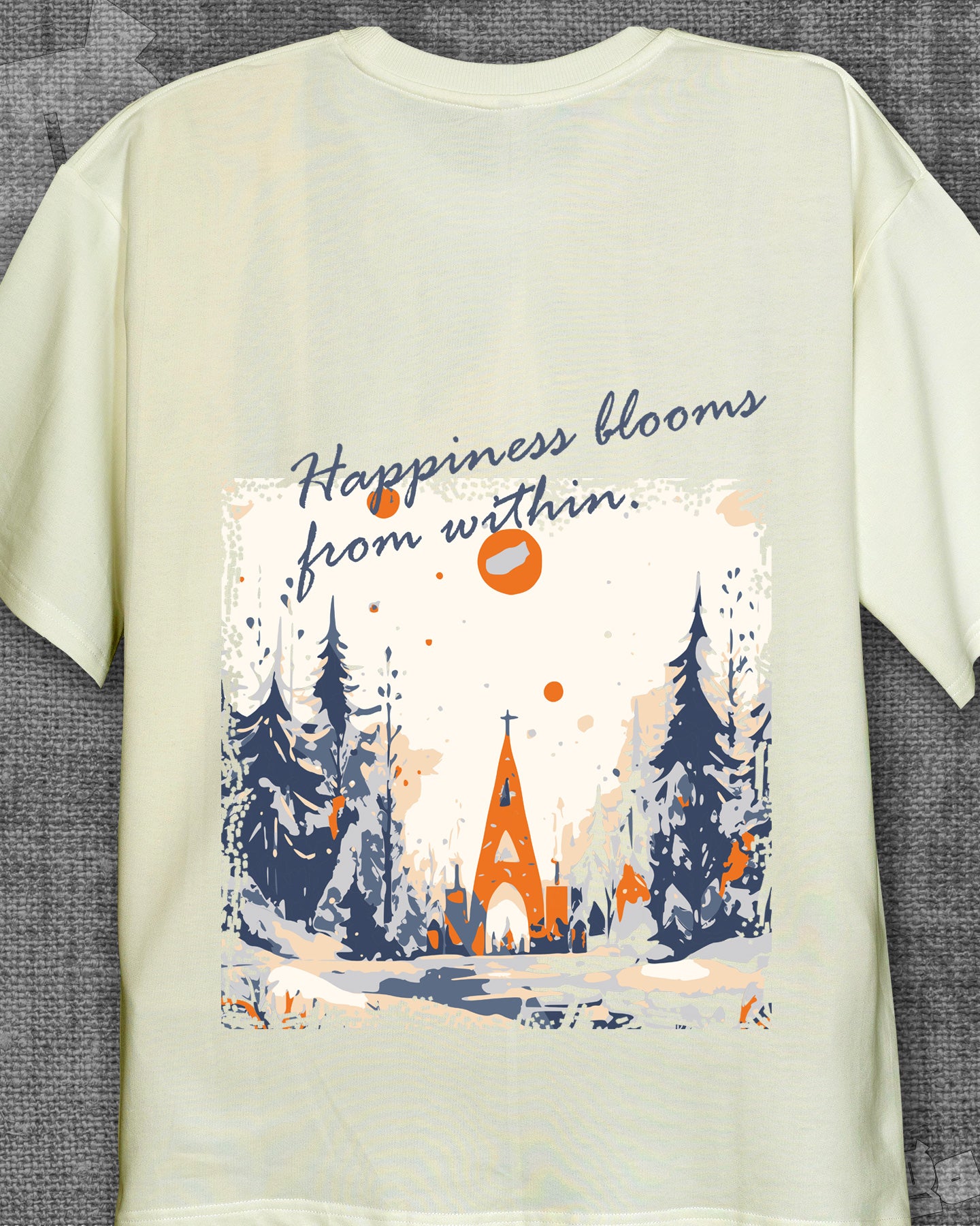 Happiness  Off-white Oversized T-shirt