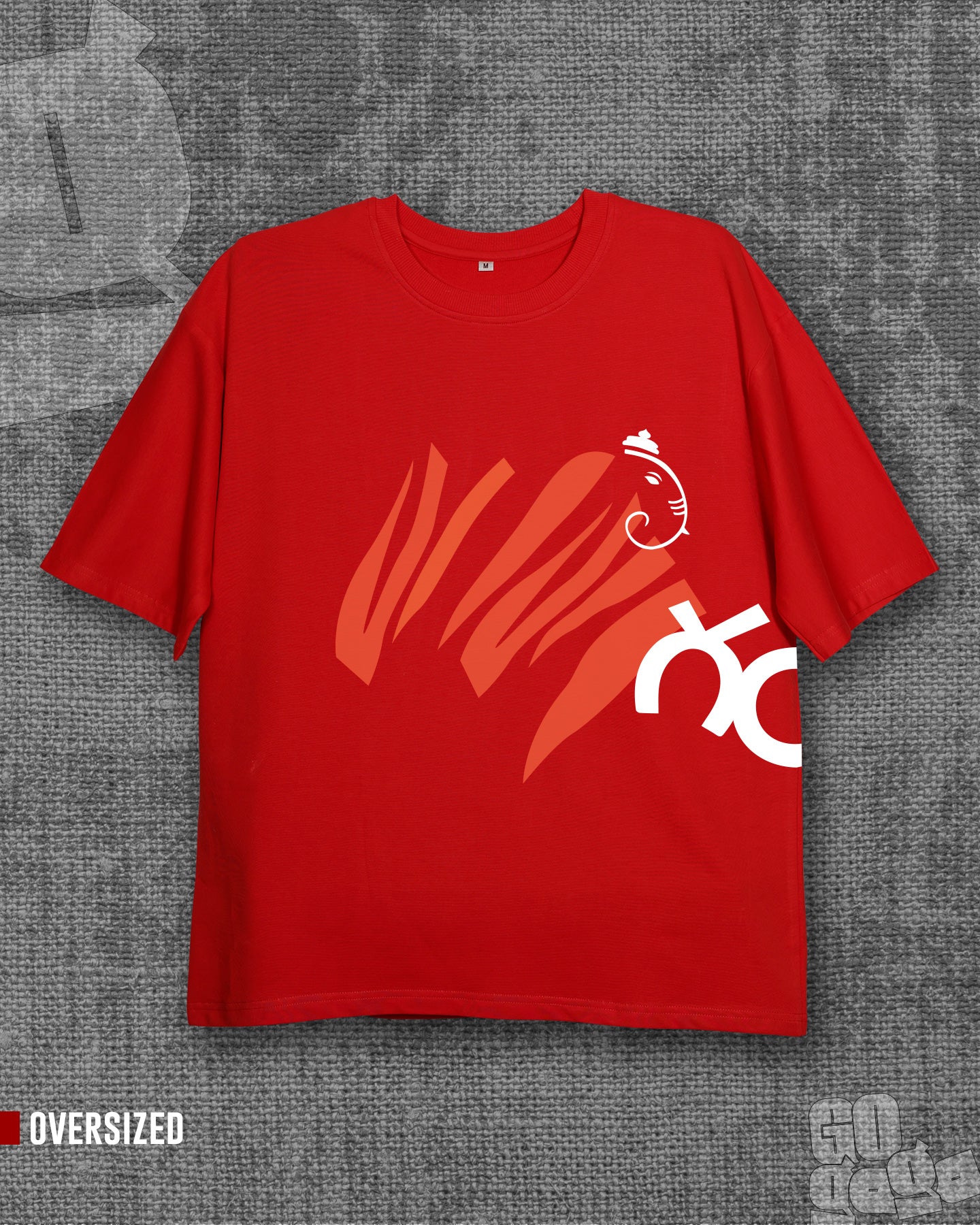 Gam Ganapathi Red Oversized T-shirt