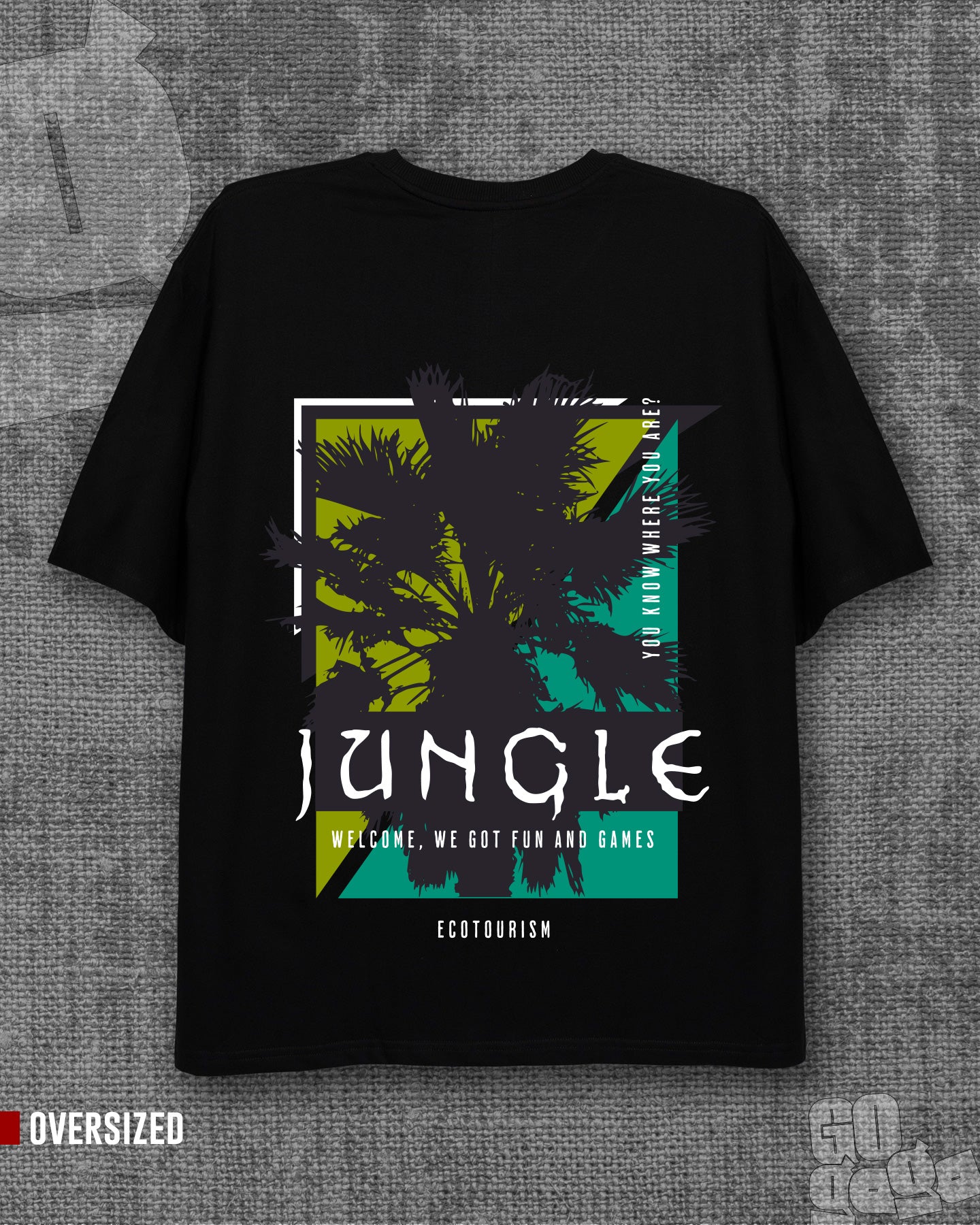 Jungle Black Oversized T-shirt
