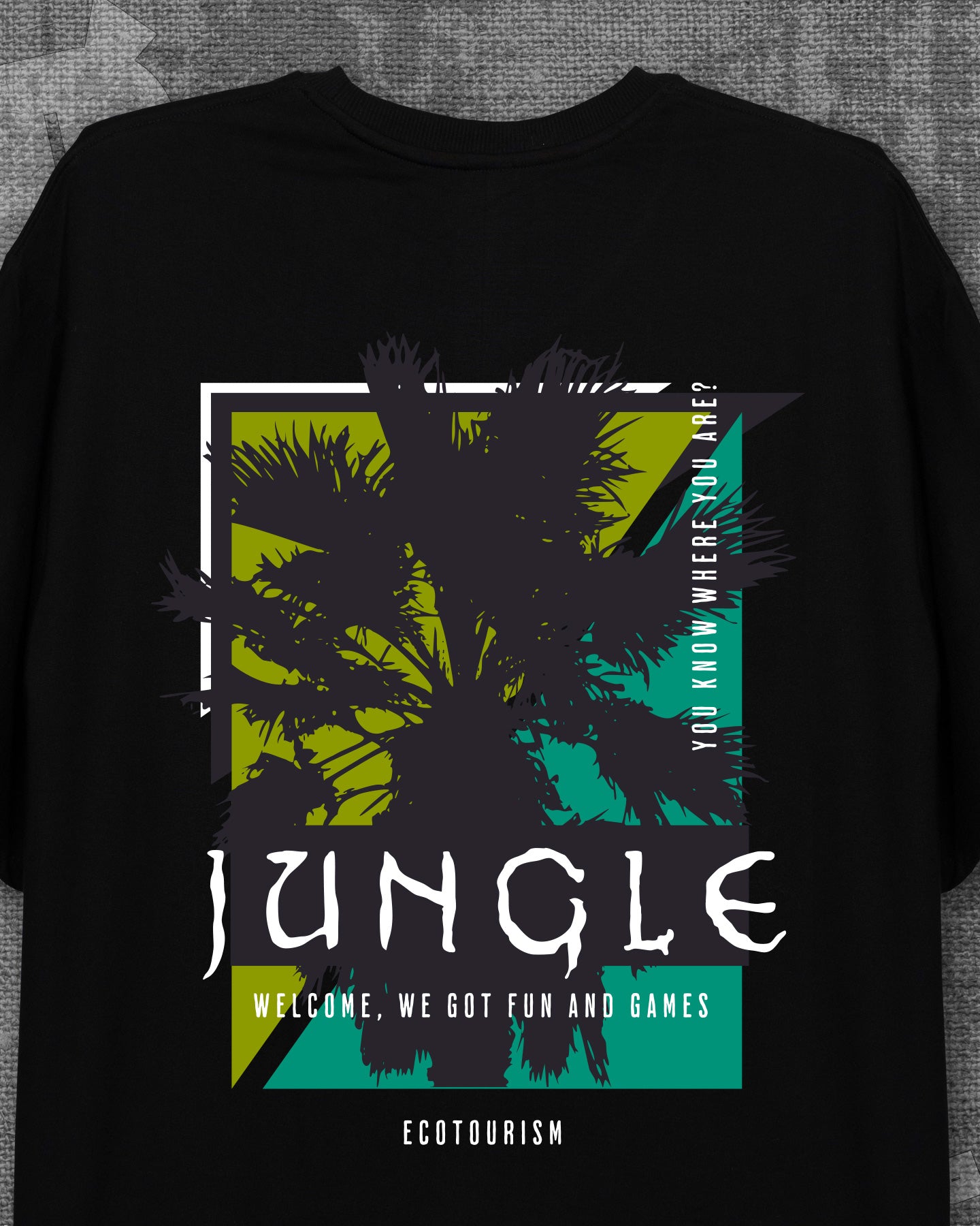 Jungle Black Oversized T-shirt