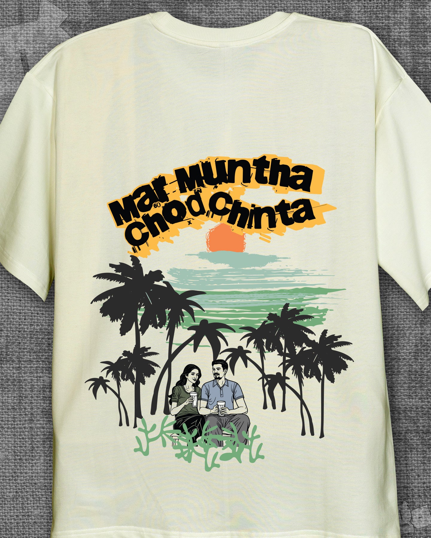 Mar Muntha Chod Chinta Off-white Oversized T-shirt